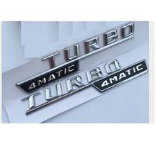 Adesivo de emblema para mercedes benz amg, adesivo cromado "turbo 4 mático", abs, letras traseiras do porta-malas 2024 - compre barato