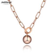 JeeMango Hiphop/Rock Titanium Stainless Steel Ball Link Chain Necklaces For Women Trendy Sweater Chian 22" Long Necklace JN19162 2024 - buy cheap