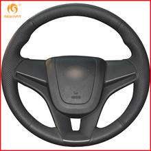 MEWANT Black Genuine Leather Car Steering Wheel Cover for Chevrolet Cruze 2009-2014 Aveo 2011-2014 Holden Cruze 2010 Ravon R4 2024 - buy cheap