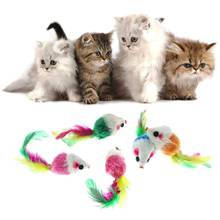 Brinquedo falso de pelúcia para gatos, brinquedo de penas coloridas de pelúcia para gatos, brinquedos engraçados de treinamento para cachorros e gatos 2024 - compre barato