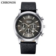 Relógio de pulso de quartzo relógio de negócios moda preto pulseira de couro relógios de quartzo caixa de liga relógio masculino presentes relogio masculino 2024 - compre barato