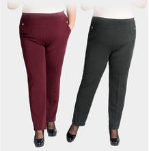 2020 autumn winter cargo pants women 7xl plus size casual straight pants elegant ladies office elastic high waist pants fw577 2024 - buy cheap