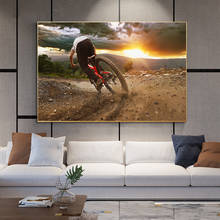 Modern Art Sunset Biker Landscape Poster Canvas Painting Posters and Prints Wall Art Modular Pictures for Living Room Decor 2024 - buy cheap