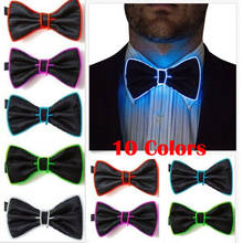 Pajarita con luz LED para hombre, corbata luminosa intermitente para fiesta de baile, Navidad, decoración de fiesta nocturna 2024 - compra barato