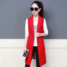 Plus Size XXXL Elegant Blazer Vest Women Sleeveless Long Vest Jacket Female Chaleco Mujer Suit Vest Coat Women Waistcoat AQ725 2024 - buy cheap