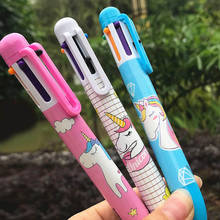 Bolígrafo de unicornio de 6 colores en 1, arcoíris, Kawaii, flamenco, regalo para niños, Material creativo, suministros escolares 2024 - compra barato