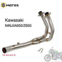 ZS MOTOS Motorcycle Exhaust Muffler Middle Link Pipe Slip On For Kawasaki NINJIA650/Z650 Kawasaki Exhaust Pipe Stainless Steel 2024 - buy cheap