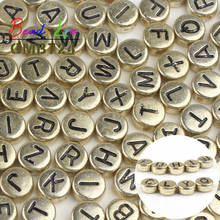 4*7mm 100pcs Gold Mixed Letter Acrylic Beads Round Flat Alphabet Loose Spacer Beads for Jewelry Making Diy Bracelet Wholesale 2024 - buy cheap