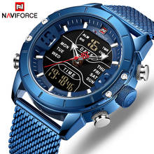 Naviforce relógio de pulso de quartzo relógios de pulso de aço inoxidável led digital relogio masculino 2024 - compre barato