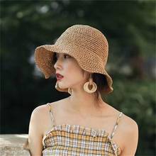 Raffia Bow Sun Hat Wide Brim Floppy Summer Hats for Women Beach Panama Straw Dome Bucket Hat Femme Shade Hat Sombreros De Mujer 2024 - buy cheap