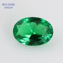 Gemas sintéticas de forma ovalada para joyería, Nano piedra verde, 2x3 ~ 10x14mm, Envío Gratis 2024 - compra barato