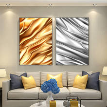 Abstract Art Foil Golden Silver Canvas Painting On the Wall Art Posters Prints Wall Pictures for Living Room Home Wall Cuadros 2024 - buy cheap