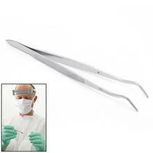 Stainless Steel Tweezers Serrated Curved Dental Instruments Dental Tool 2024 - buy cheap