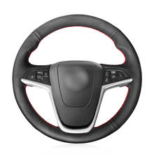 Mão-costurado preto plutônio falso couro volante do carro capa para opel mokka 2012-2019 insignia 2008-2013 astra (j) 2010-2015 2024 - compre barato