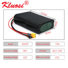 KLUOSI 10S2P 36V 7Ah 450Watt 18650 Lithium Ion Battery Pack for Electric Scooter Skateboard Ebike Electric Bicycle with 15A BMS 2024 - buy cheap
