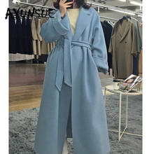 Пальто женская одежда 2019 корейское элегантное двухстороннее шерстяное пальто женские пальто куртка Abrigos Mujer Invierno 2019 YR034 YY2027 2024 - купить недорого