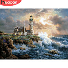 HUACAN 5d Diy Diamond Paintnig Lighthouse Full Square Drill Diamond Embroidery Landscape Sale Home Decoration Needlework 2024 - buy cheap