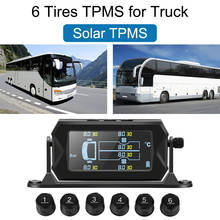 Sistema de control de presión de neumáticos Solar inalámbrico, alarma LCD Digital con 6 sensores externos, TPMS para coche, RV y camión 2024 - compra barato