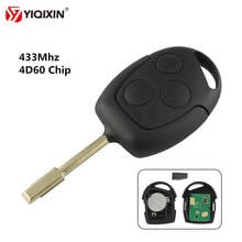 YIQIXIN 3 Buttons Replacement Remote Car Key 433Mhz Carbon Transponder Chip 4D60 For Ford Mondeo Fiesta  Focus Transit Full 2024 - buy cheap