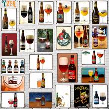 Yzfq-letreros decorativos Vintage de cerveza belga, carteles de Metal para pared, Bar, hogar, restaurante, cocina, hombre, decoración Vintage de cueva, 30x20cm, DU-9193A 2024 - compra barato