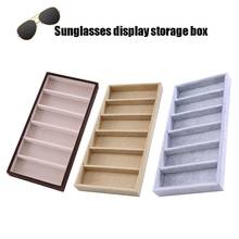 Eyeglass Display Sunglasses Storage Box Organizer Sunglasses Jewelry Display Storage Box Case 6 Grids Gray Drawer Organizers 2024 - buy cheap