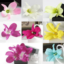 20 peças flores de orquídea artificial em 7 cores, cabeças de flor de orquídea, casamento diy, coroa de videira, acessório para cabelo, decoração corsage de pulso 2024 - compre barato