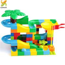 114PCS Slide Marble Race Run Maze Ball Track Building Blocks Plastic Funnel Assemble Brick Duploe Children Toy 2024 - buy cheap