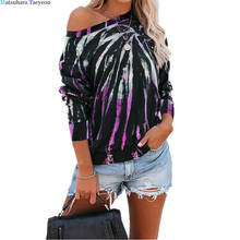 Fashion Long Sleeves T-shirt Women Cotton Loose Women TShirt Casual Tie-dyed Color Tee O-neck T Shirt Hot Sales In 2020 Clothing 2024 - buy cheap