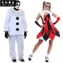 Хэллоуин костюмы для пар Забавный цирк озорной форма для мужчин нарядное платье для костюмированной вечеринки, способный преодолевать Броды для взрослых мужчин и женщин костюм клоуна 2024 - купить недорого
