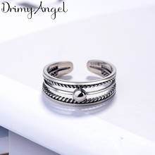 Korean Trendy Silver Color  Layer Rings For Women Lady Men Antique Rings Christmas Gifts Party Jewelry 2024 - buy cheap