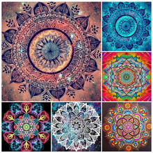 Pintura de diamantes 5D DIY, punto de cruz de Mandala de flores, bordado cuadrado completo, mosaico de arte, imagen con diamantes de imitación, decoración del hogar 2024 - compra barato