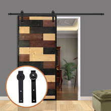 Gifsin 10-16ft estilo antigo de madeira deslizante porta do celeiro ferragem kit preto superior montado armário para única porta 2024 - compre barato