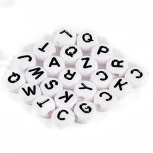 XINYAO 100Pcs Dia 7mm Acrylic Round Beads White Black Letters Fashion Beads For DIY Craft &Jewelry Making  Jewelry Supplies 2024 - buy cheap