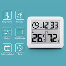 Moisture Meter  Digital Hygrometer Electronic Time Temperature Humidity Meters Gauge Backlight Humidity Meter Hygrometer 2024 - buy cheap