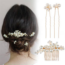 Fashion luxury pearl hairpin wedding banquet hair accessories hairpin bridal wedding headdress headdress bridal hair accessories 2024 - buy cheap