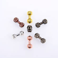 10PCS/ package Accessories Wholesale Barbell Dumbbell Spacer Beads Charms fit Diy Beaded Fitness Bracelets Handmade Making 2024 - buy cheap