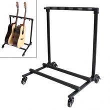 Removable Aluminum Alloy Floor Guitar Stand with Roller for Display 5pcs Acoustic Electric  Guitar Bass 2024 - buy cheap