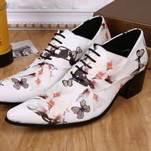 Zapatos Oxford de piel auténtica para hombre, calzado Floral de estilo chino, con punta puntiaguda, a la moda 2024 - compra barato