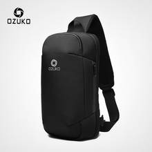 OZUKO nuevos hombres antirrobo bolsos cruzados moda masculina 9,7 pulgadas iPad bandolera bolsa de carga USB impermeable Sling Chest bolsa 2024 - compra barato