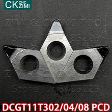 DCGT11T302 PCD DCGT11T304 PCD DCGT11T308 PCD insertos de hoja de diamante insertos de torneado externo herramientas de torno DCGT para cobre y aluminio 2024 - compra barato