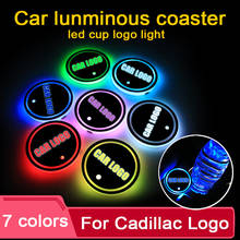 2PCS Led Car Cup Holder Coaster For Cadillac logo Light For cts escalade platinum srx xt5 ats bls xts ct6 emblem Accessories 2024 - buy cheap