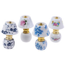 Minilámpara de cerámica de porcelana, accesorios para casa de muñecas, juguete, 1:12 2024 - compra barato