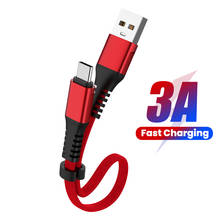 Cable de datos USB de carga rápida 3A, Micro USB plegable/tipo C, nailon trenzado, cargador de teléfono, Cable corto para Xiaomi y Huawei, 30cm 2024 - compra barato