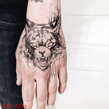 Waterproof Temporary Tattoo Sticker Leopard Tiger Animal Fake Tatto Flash Tatoo Back of Hand Tato Body Art for Girl Women Men 2024 - buy cheap