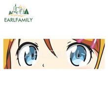 Earlfamily-adesivo de carro engraçado, 15cm x 4.5cm, para kirino olho, slap, jdm, adesivo para capacete de motocicleta, olhos espreguiçados, clássico, anime 2024 - compre barato