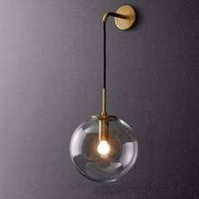 Lámpara de pared LED Retro para interiores, luz de bola de cristal para espejo de baño, estilo nórdico, estilo Retro americano 2024 - compra barato