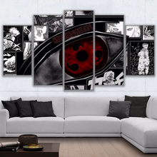 Pôster ninja sharingan, decoração moderna para casa, sala de estar, fotos de arte da parede modular, tela hd, impresso, anime, pintura de mangá, 5 peças 2024 - compre barato