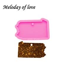 Shiny Glossy Pennsylvania silicone mold diy USA state shape map epoxy resin molds jewelry making custom mould keychain DY0224 2024 - buy cheap