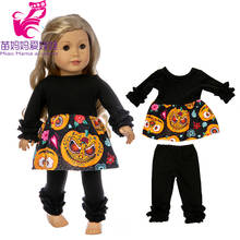 Girl Doll Clothes Halloween Pajama Set Fit for 43cm Baby Doll Oufit 18" Girl Dolls Clothes Pumpkin Lantern Pattern 2024 - buy cheap