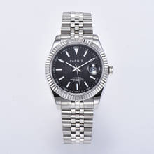 Parnis relógio masculino com mostrador preto safira 39mm, relógio com movimento automático para homens, ideal para aniversário de 8215 2024 - compre barato